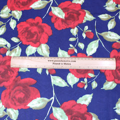 3 Metre Super Quality Smooth Organic Cotton - Rose - 45" Midnight Blue