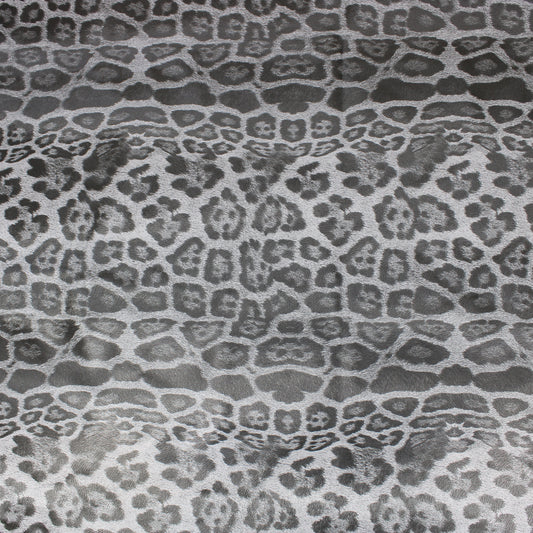 3 Metres Leather Look PVC Cheetah Fabric 55" Wide - Dark Grey