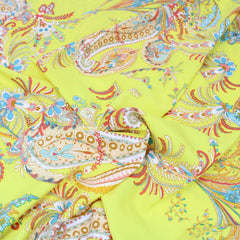 3 Metre Natural Drape Soft-Touch Floral American Crepe 55" Wide- Yellow