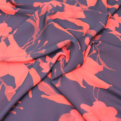 3 Metre Elegant Floral Dress-Chiffon 55" Wide Red & Maroon