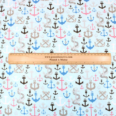 3 Metre Super Quality Smooth Organic Cotton - Anchor - 45" Light Blue