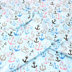 3 Metre Super Quality Smooth Organic Cotton - Anchor - 45" Light Blue