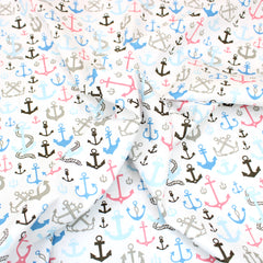 3 Metre Super Quality Smooth Organic Cotton - Anchor - 45" White