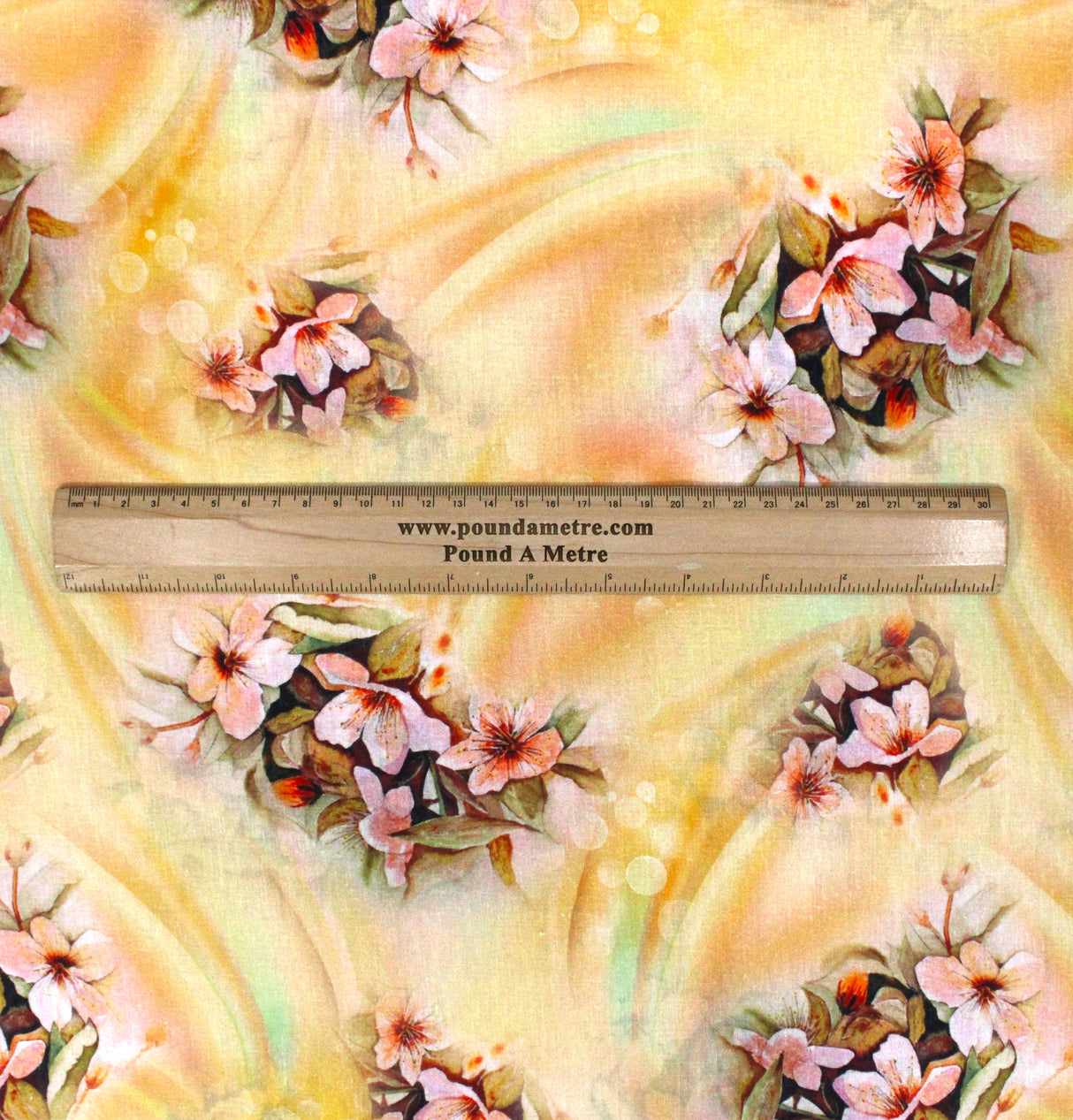 3 Metre Luxury Breathable Dressmaking Floral Cotton Lawn - 55" (Yellow)