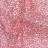 3 Metres Luxurious Embroidery Organza - 55 " Wide  (Peach)