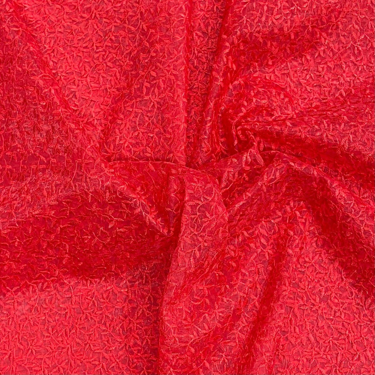 3 Metres Luxurious Embroidery Organza - 55 " Wide  (Red)
