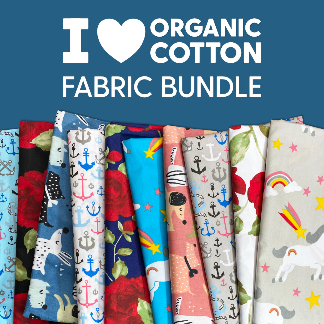 I Love Organic Cotton Fabric Bundle- 45" Wide