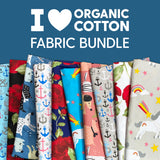 I Love Organic Cotton Fabric Bundle- 45" Wide