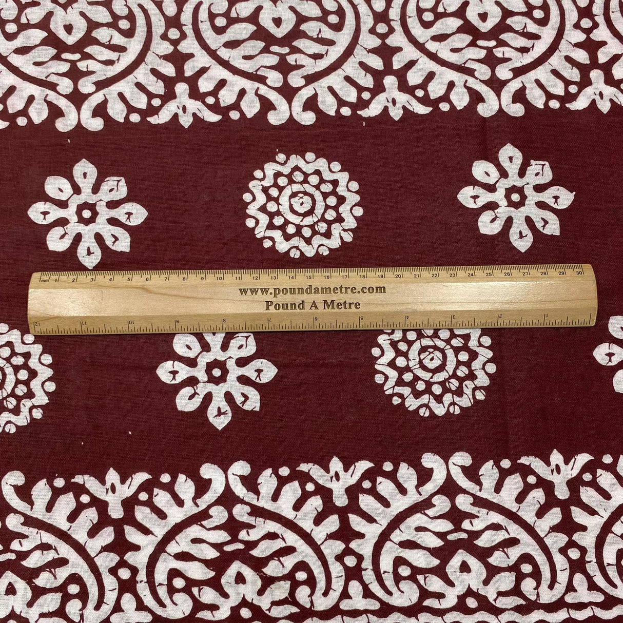 3 Metres Premium Printed 100% Cotton- 36" Wide (Maroon)