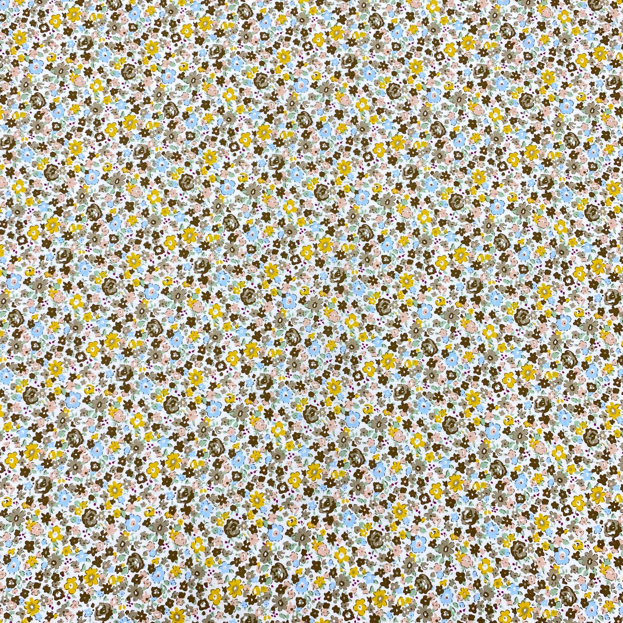 Per Metre Luxury Dressmaking 100% Cotton Lawn- 60" (Multi Flowers)
