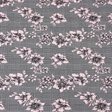 3 Metres Luxury Soft Printed Ponte Scuba - 55" Wide (Pink Flowers)