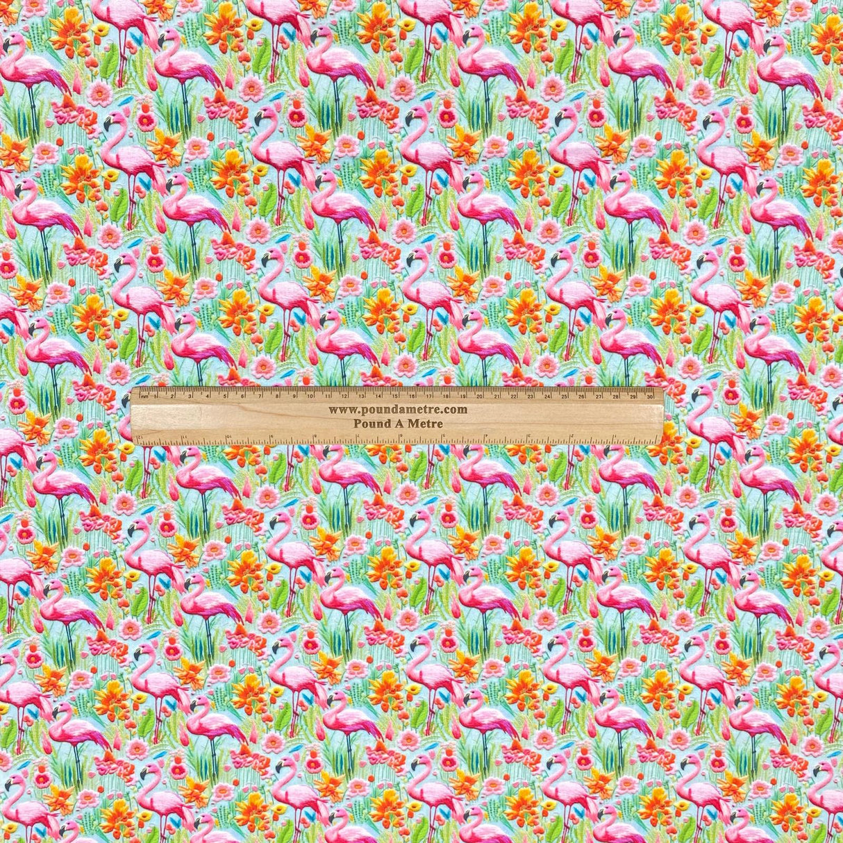 Per Metre Digitally Printed 100% Cotton- 45" Wide (Flamingo)