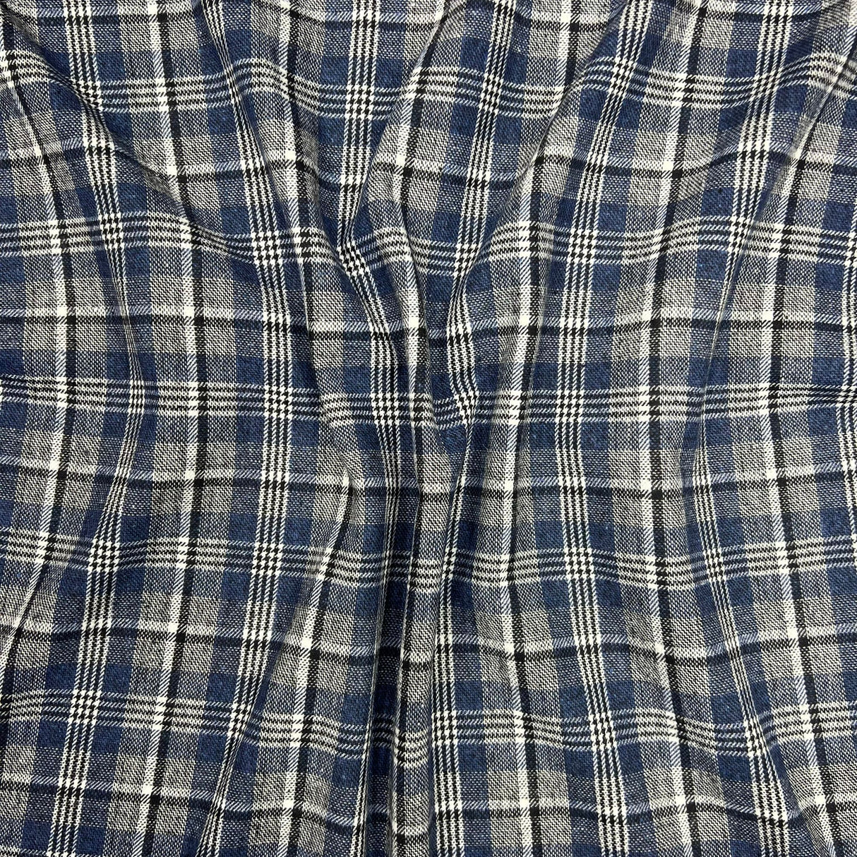 Premium Wool Rich Fabric 55" Wide (Blue Checks)