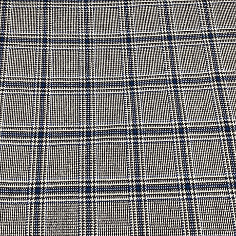 Premium Wool Rich Fabric 55" Wide  (Glen Check Black & Blue)