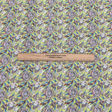 Per Metre Luxury Dressmaking 100% Cotton Lawn- 60" (Lime Flowers)