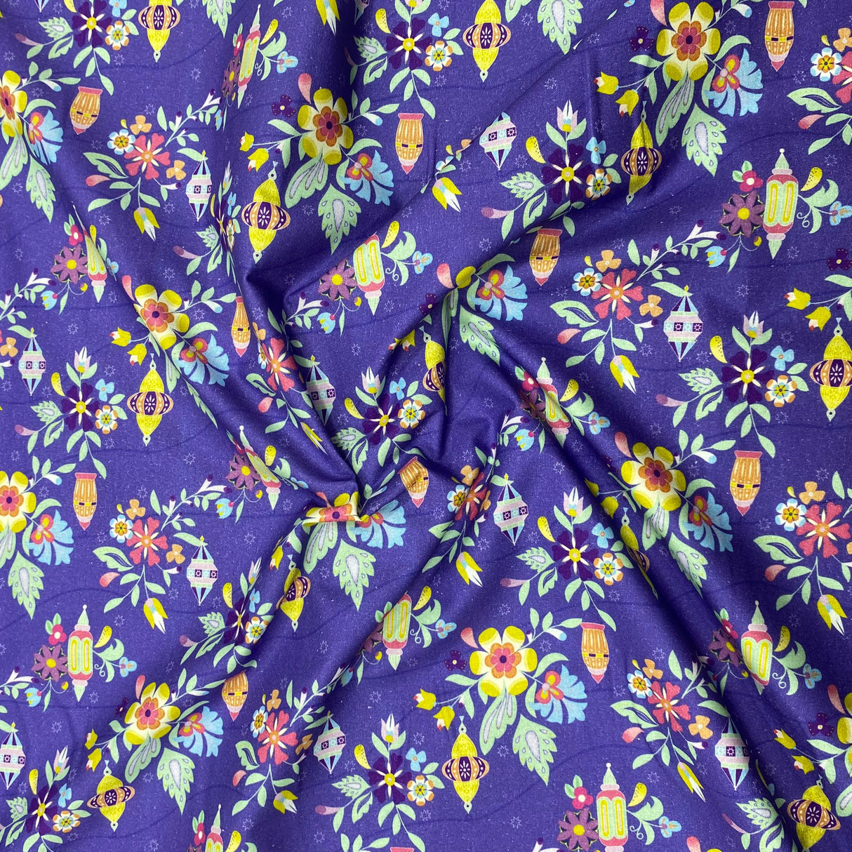 Per Metre Luxury Printed Quilting Cotton - (Purple) (Autumn Sale)
