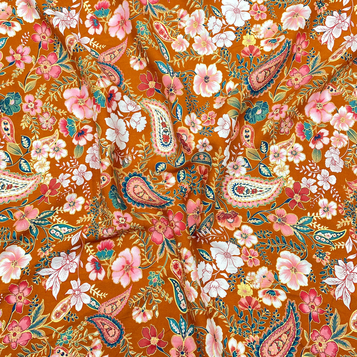 3 Metres Printed Dress Making Viscose- 55" Wide (Ablaze)