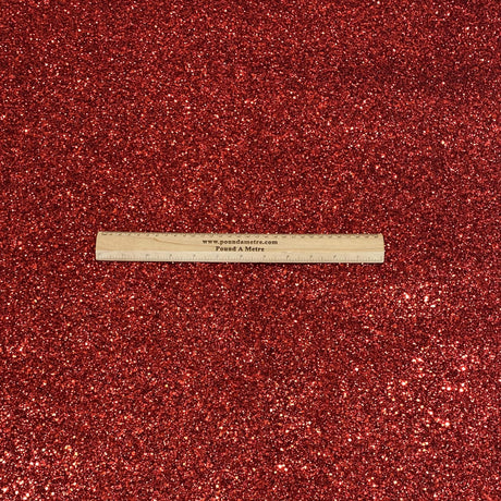Cotton Backed Chunky Glitter Fabric- Red