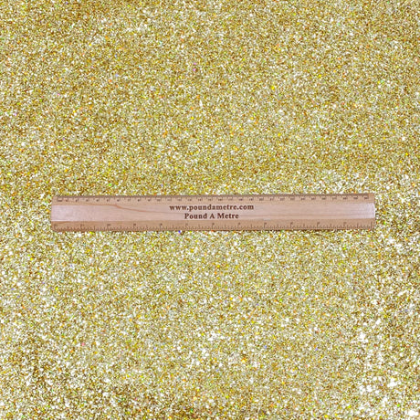 Cotton Backed Chunky Glitter Fabric- Gold