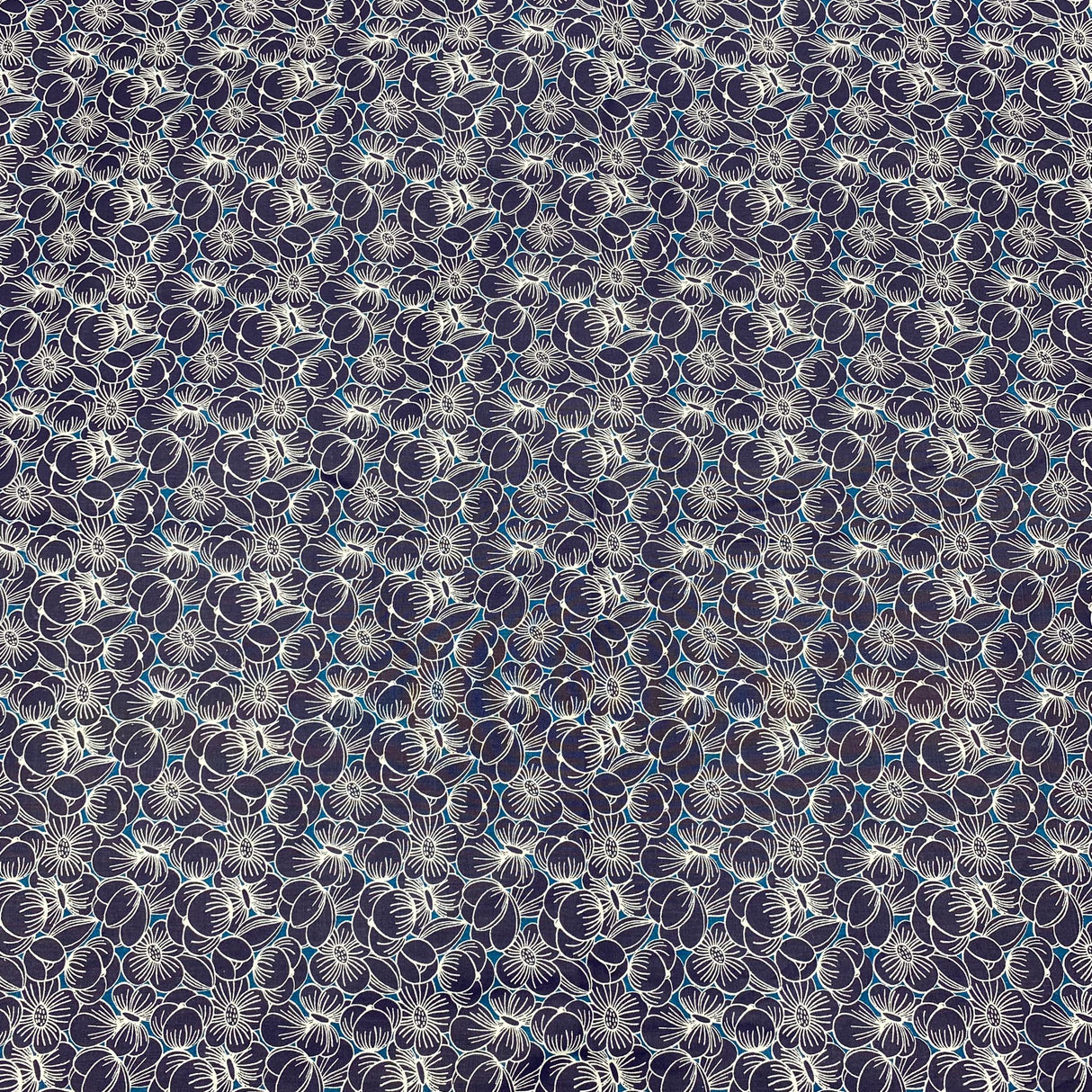 3 Metres Super Soft Printed Poplin Cotton - 63" Wide (Blue & White)