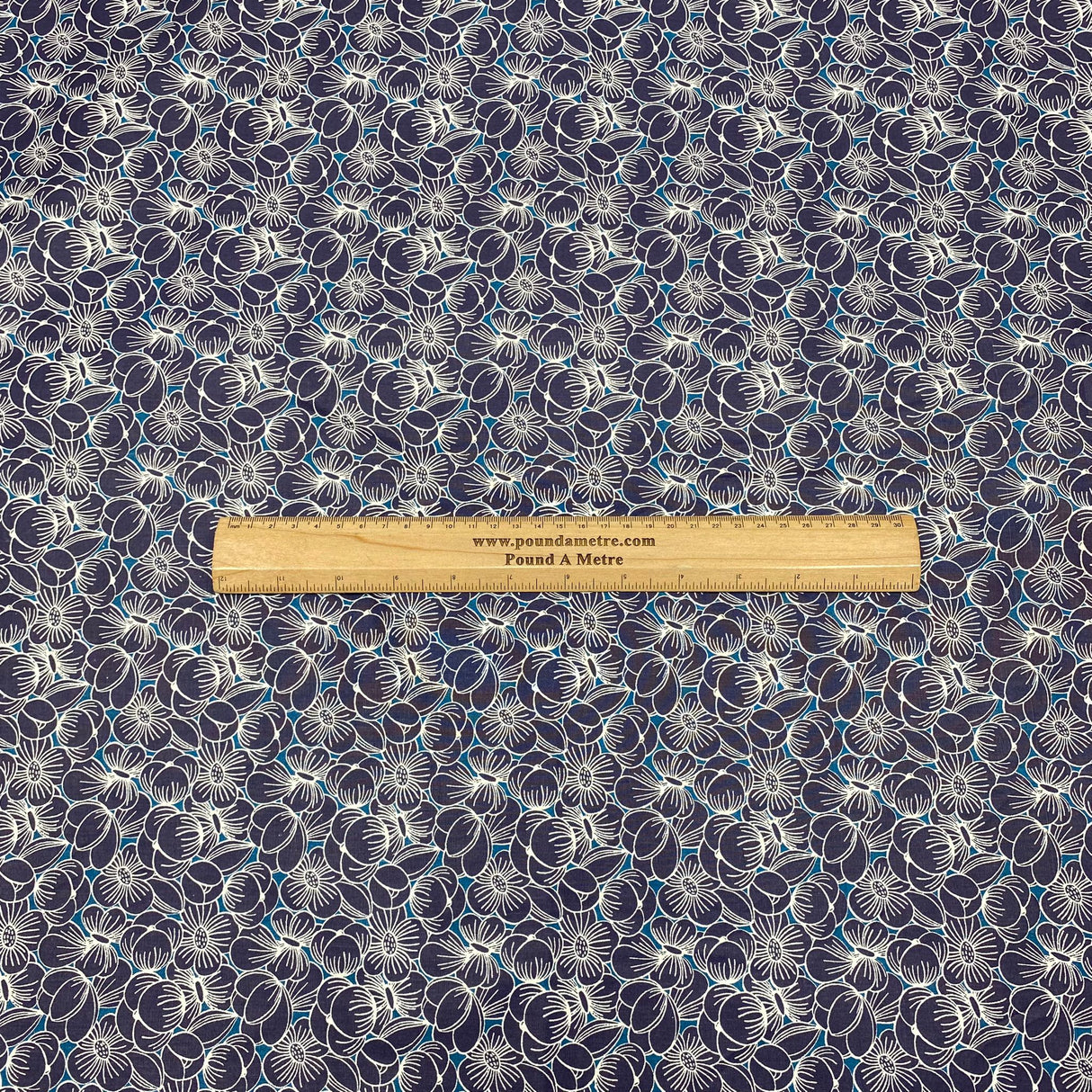 3 Metres Super Soft Printed Poplin Cotton - 63" Wide (Blue & White)