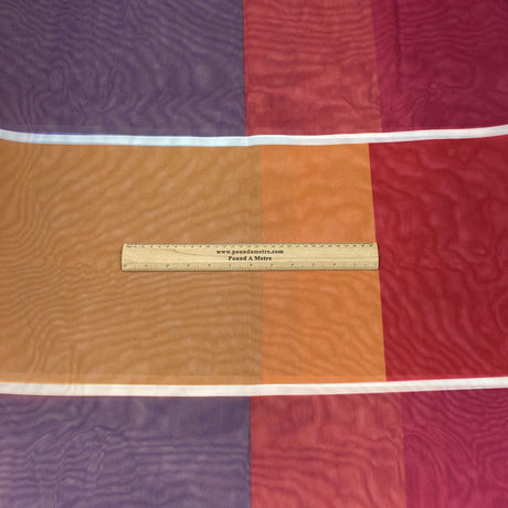 3 Metres Printed Crepe 120" Wide (Orange & Blue)
