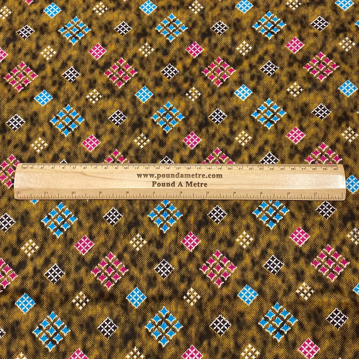 3 Metres Luxury 100% Cotton - 36" Wide - (Brown, Pink & Blue)