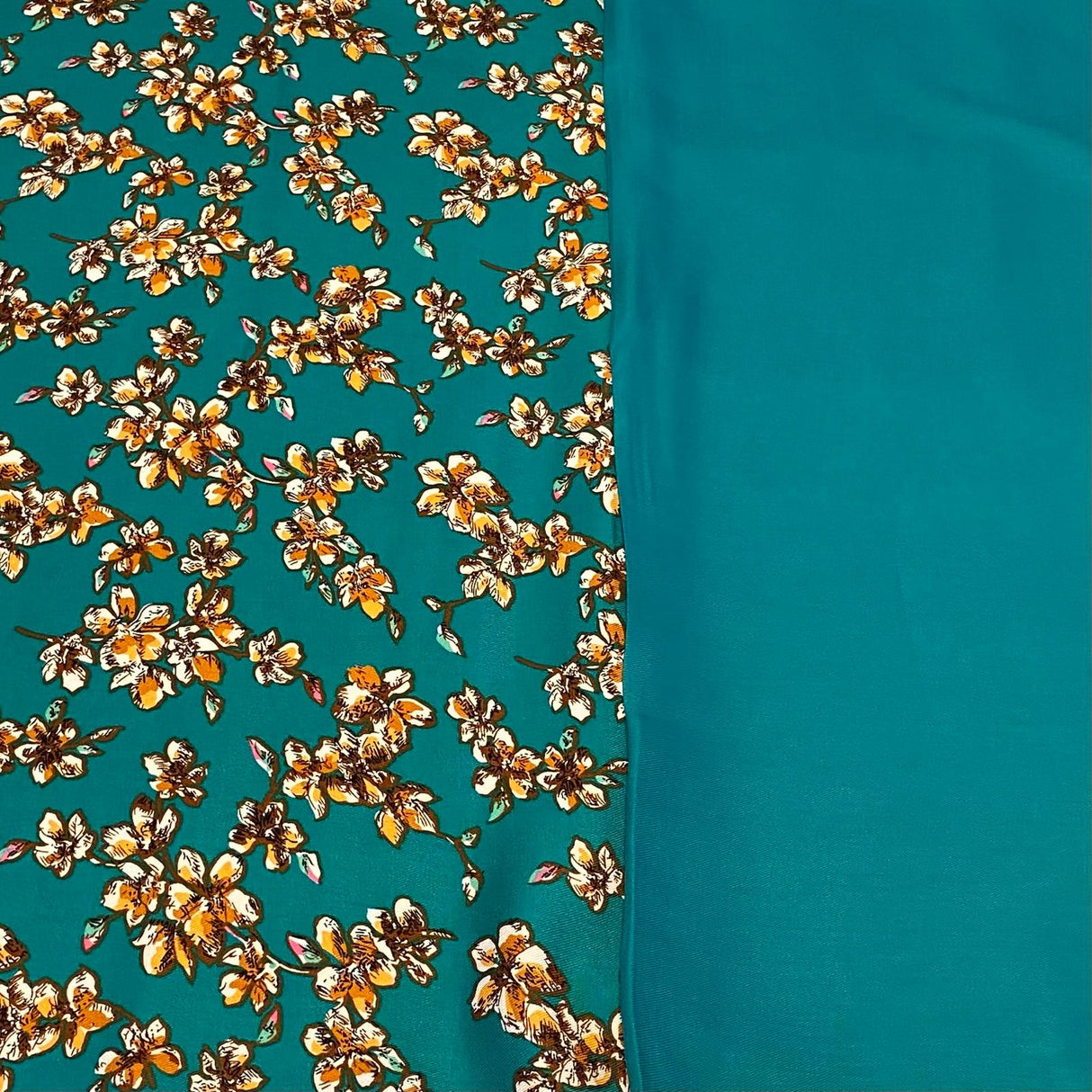 6 Metres, Premium Quality, Printed Dressmaking Viscose Bundle - 55" Wide (Teal)
