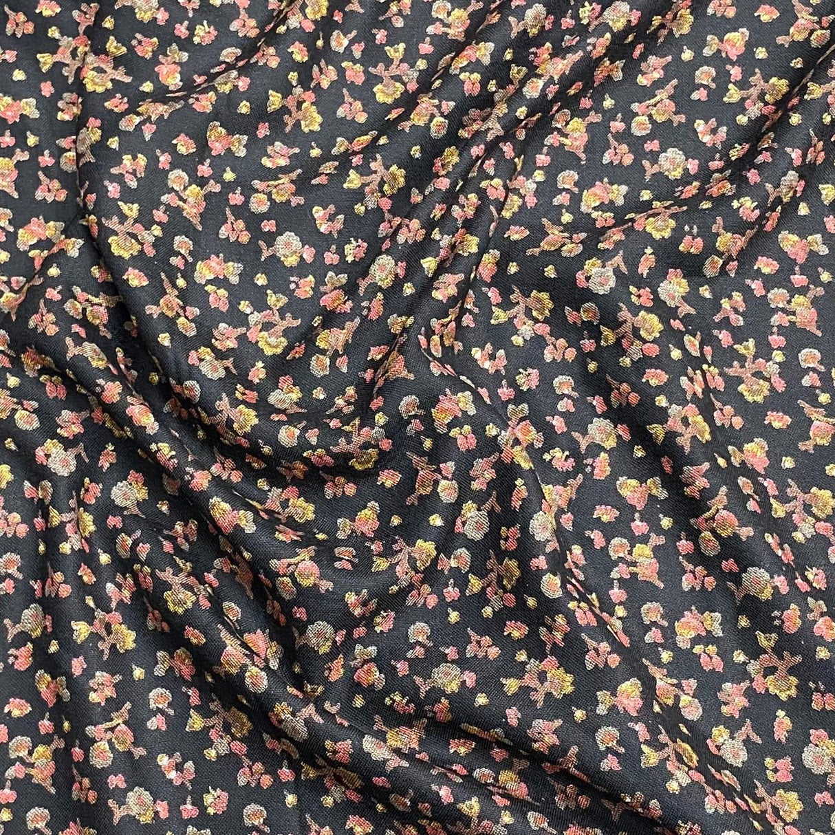 3 Metres Printed Cashmere Effect Crepe Fabric- 45" Wide (Floral)