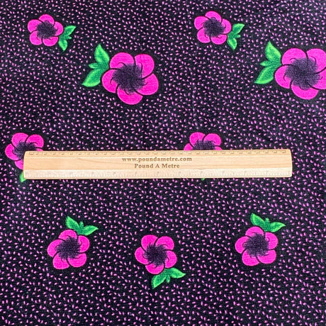 3 Metres Printed Spandex Velvet 55" Wide (Pink Rose)