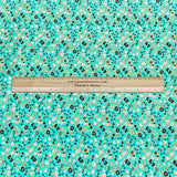 3 Metres, Premium Quality, Printed Dressmaking Viscose Crepe - 55" Wide (Green Flowers)