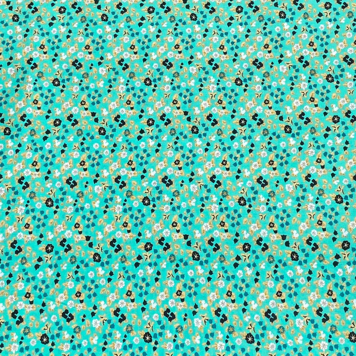 3 Metres, Premium Quality, Printed Dressmaking Viscose Crepe - 55" Wide (Green Flowers)