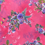 3 Metres, Soft Touch Gold Foil Crepe - 55" Wide (Pink)