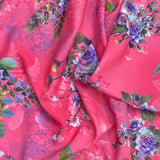 3 Metres, Soft Touch Gold Foil Crepe - 55" Wide (Pink)