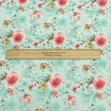 3 Metres, Luxury Dressmaking 100% Digital Printed Cotton Lawn- 55" (Mint)
