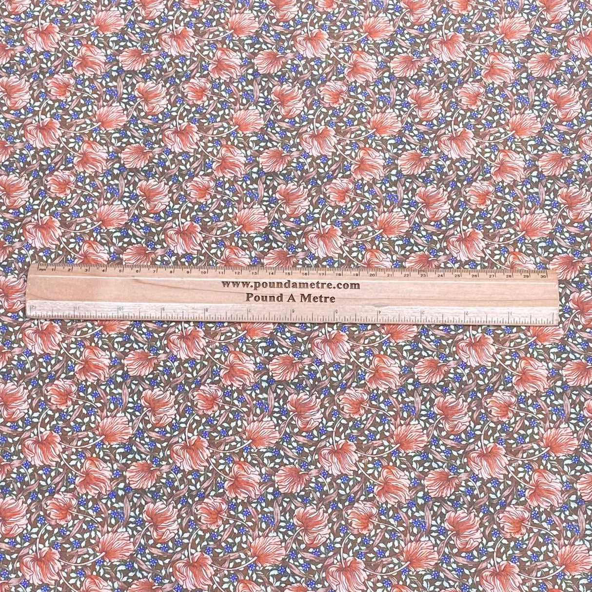 3 Metres, Luxury Dressmaking 100% Digital Printed Cotton Lawn- 55" (Brown)