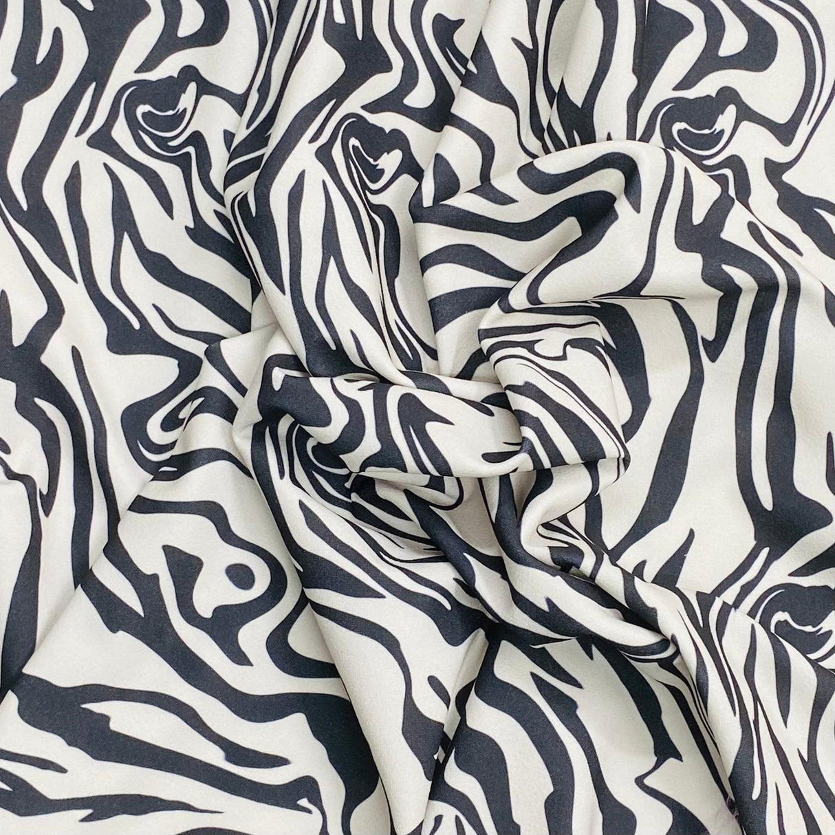 3 Metres Luxury Soft Printed Ponte Scuba - 55" Wide - (Zebra)