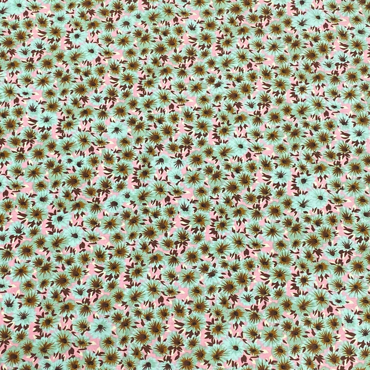 3 Metres, Premium Quality, Printed Dressmaking Viscose - 55" Wide (Green)