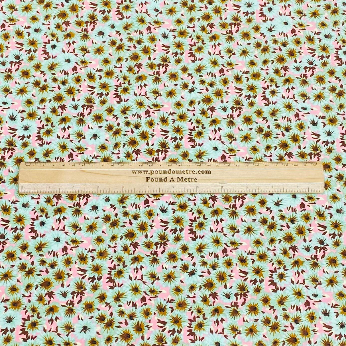 3 Metres, Premium Quality, Printed Dressmaking Viscose - 55" Wide (Green)