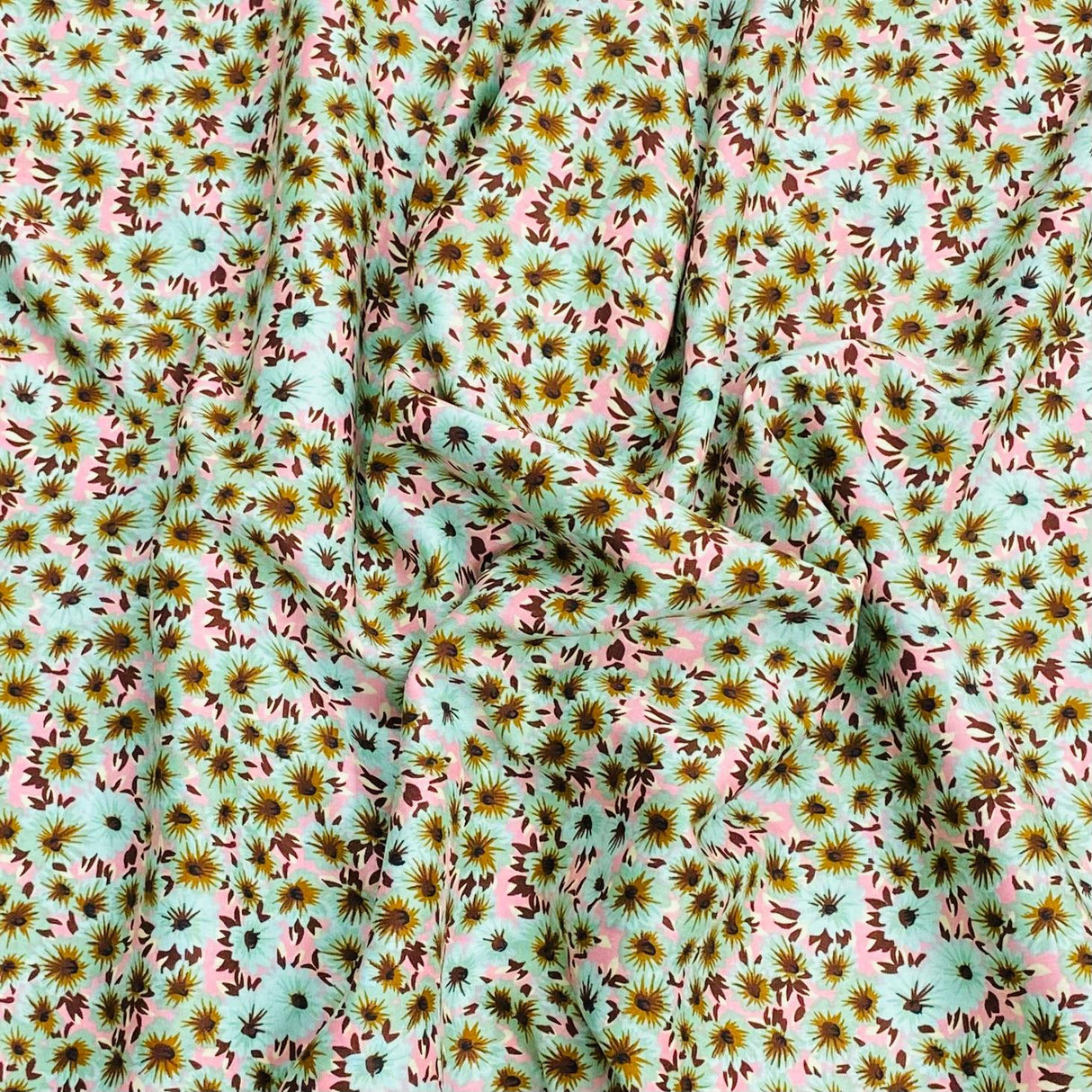 3 Metres, Premium Quality, Printed Dressmaking Viscose - 55" Wide (Green)