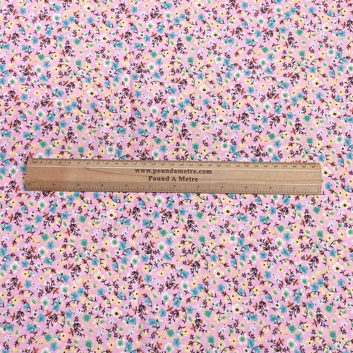 3 Metres, Premium Quality, Printed Dressmaking Viscose - 55" Wide (Baby Pink)