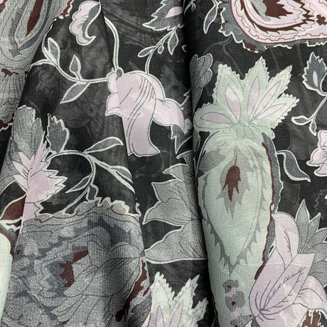 10 Metres Luxury Printed Chiffon- 55" Wide - (Garden)