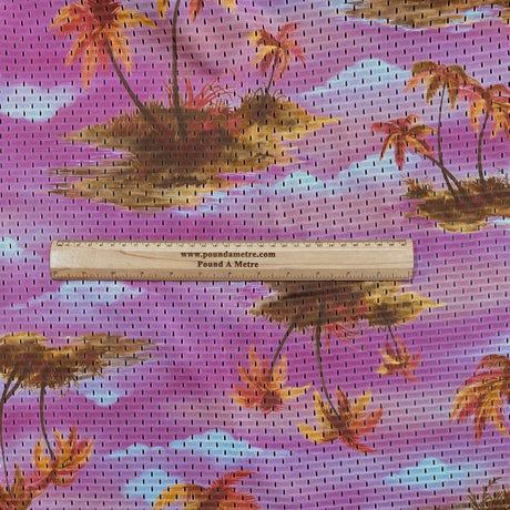 10 Metres Beautiful Printed Cut Out Crepe 55" Wide (Pink)