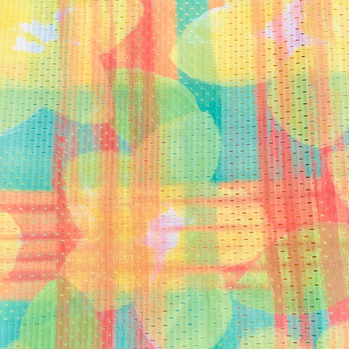 10 Metres Beautiful Printed Cut Out Crepe 55" Wide (Yellow & Green)