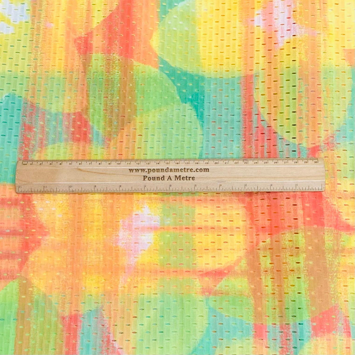 10 Metres Beautiful Printed Cut Out Crepe 55" Wide (Yellow & Green)