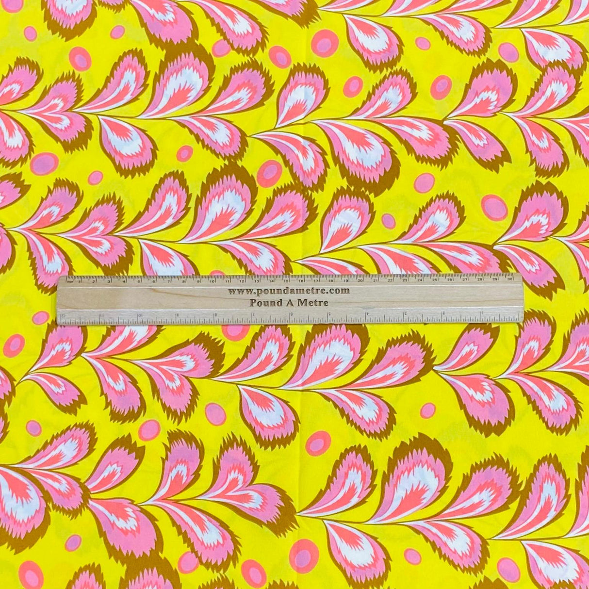3 Metres, Premium Quality, Printed Dressmaking Viscose - 55" Wide (Yellow)