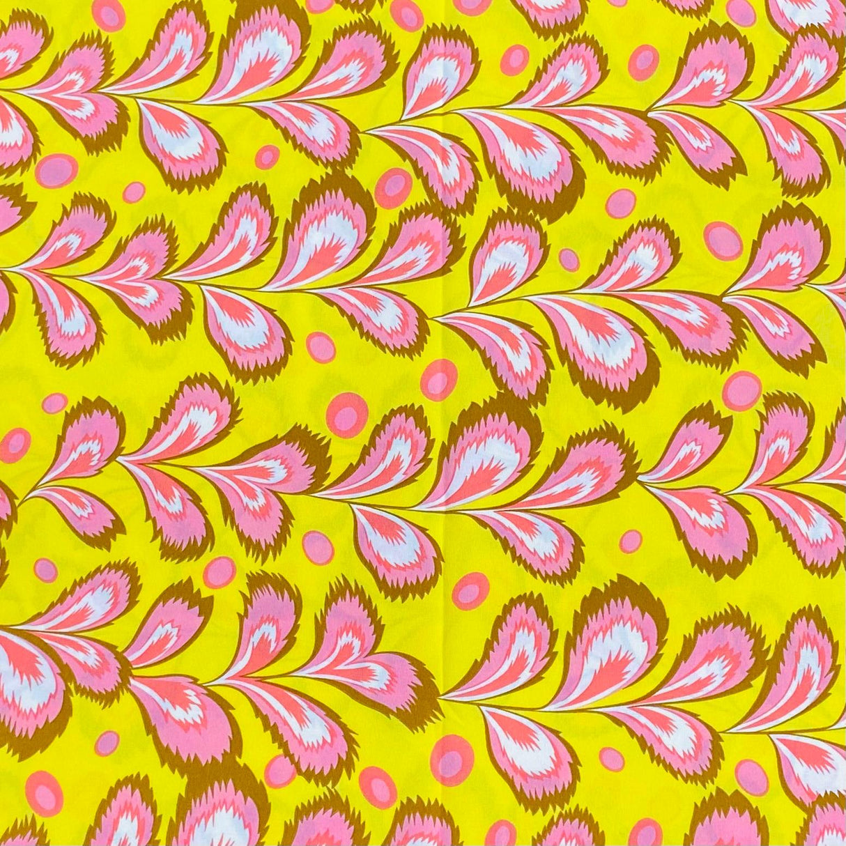 3 Metres, Premium Quality, Printed Dressmaking Viscose - 55" Wide (Yellow)