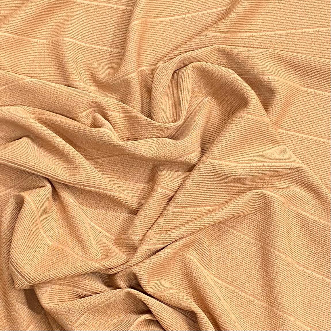 3 Metre Luxurious Soft Ribbed Jersey - 55" (Brown)