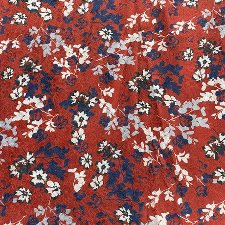 3 Metres Printed Spandex Velvet 55" Wide (Red)