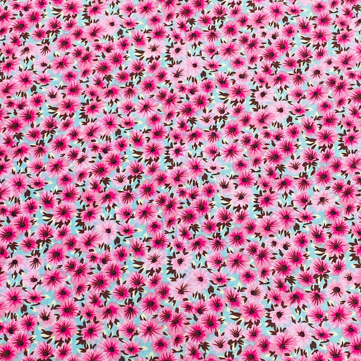3 Metres, Premium Quality, Printed Dressmaking Viscose - 55" Wide (Pink)